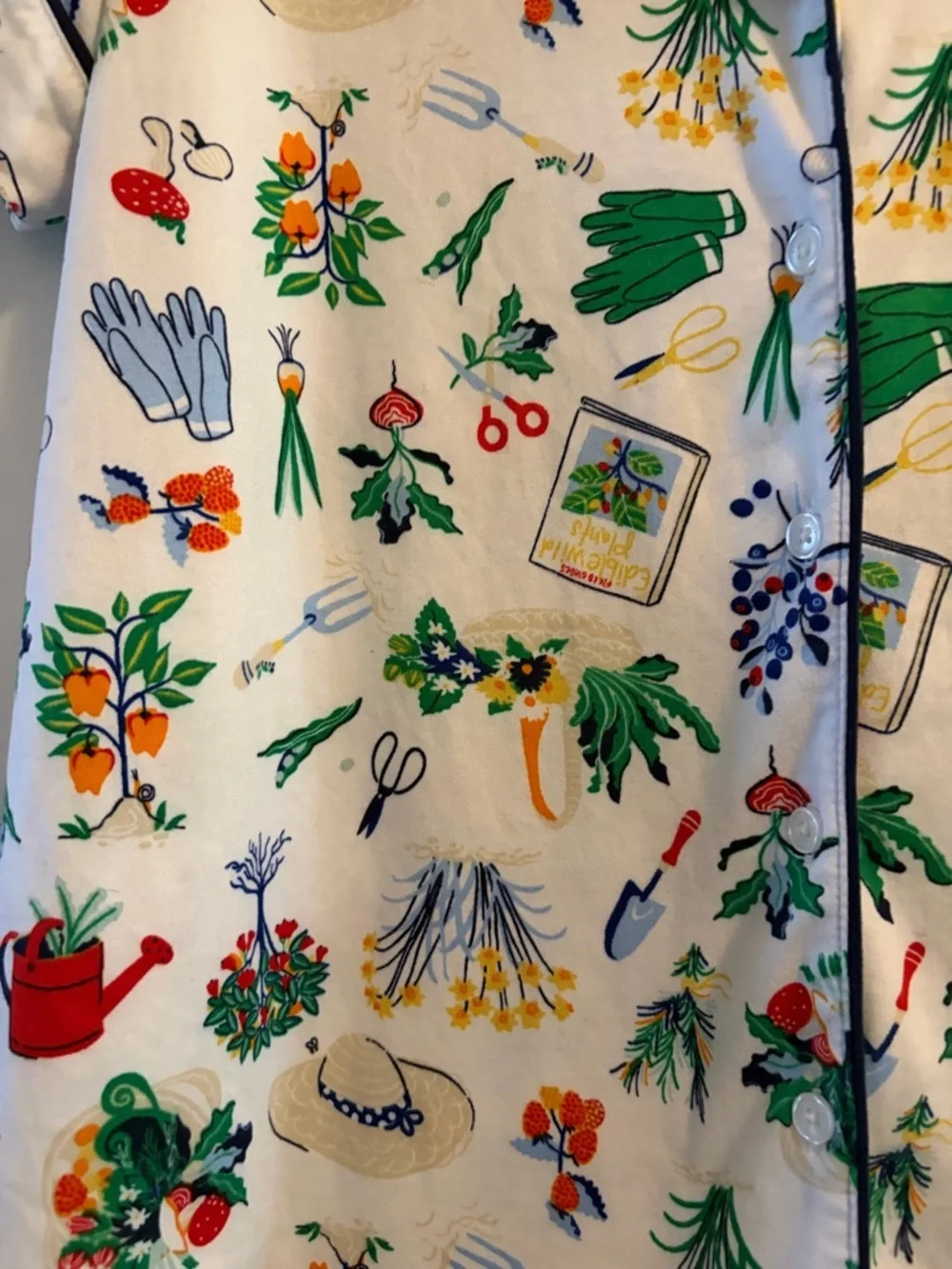 Kate Spade Gardening Icons 2 Piece Top Pant Stretch Knit Pajama Set Size Small